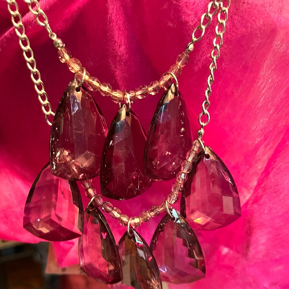 Rue21 black faceted double layer Teardrop Necklace - Picture 10 of 11